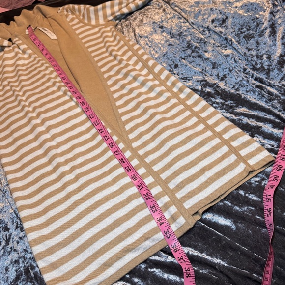 Chicos Solid-Striped Reversible Cardigan - Picture 5 of 8